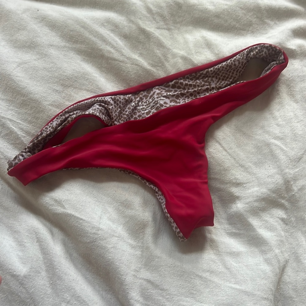 Acacia red bikini bottom size medium